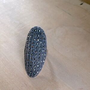 Statement diamond silver ring